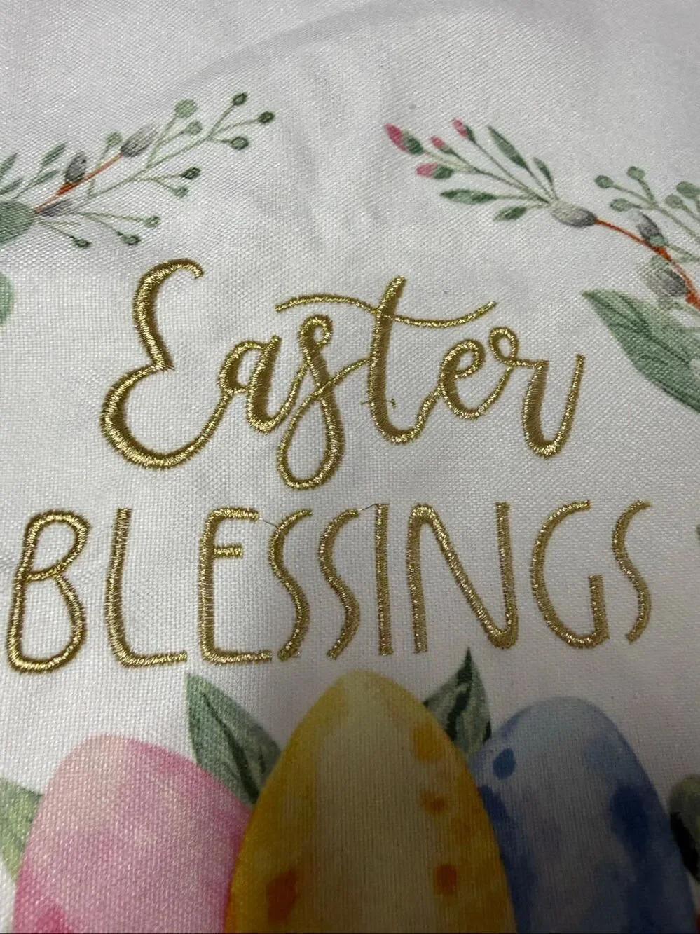 Easter Blessings Table Runner Spring Floral Eggs Farmhouse Holiday Decor 72 Inch